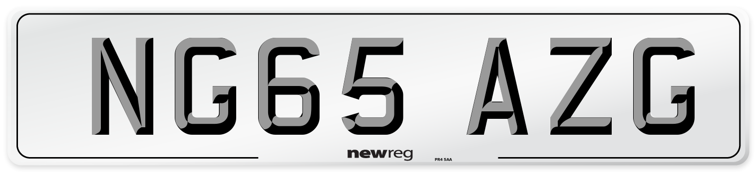 NG65 AZG Number Plate from New Reg